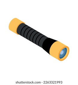 Scuba diving snorkelling isometric composition with isolated image of underwater floating accessory vector illustration