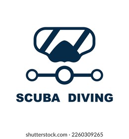 Logotipo deportivo de buceo Scuba, bajo el agua, ilustrador vectorial, silueta, diseño de logotipo.