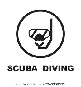 Scuba diving sport logo, under water, vector illustrator, silhouette, logo design.