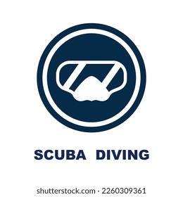 Scuba diving sport logo, under water, vector illustrator, silhouette, logo design.