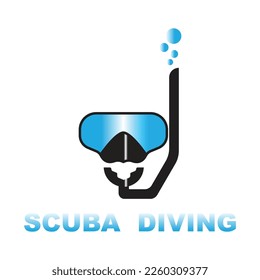 Tauchsport-Logo, unter Wasser, Vektorgrafik, Silhouette, Logo-Design.