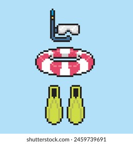 material de buceo pixel art