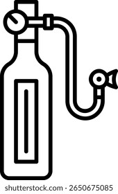 Scuba Diving Tank Icon, Oxygen Cylinder Outline