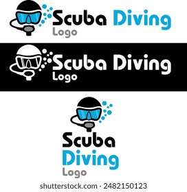 Scuba diving themed logo for business or personal use. 