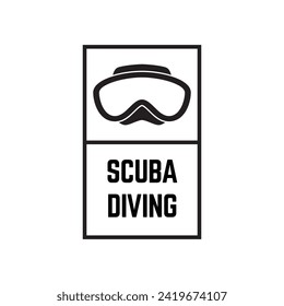 Scuba Diving Vector Logo Design Illustration of Under Water Swimming Equipment