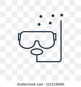 Scuba diving vector outline icon isolated on transparent background, high quality linear Scuba diving transparency concept can be used web and mobile