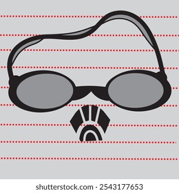 Icono de equipo de buceo Gafas de natación Ilustración vectorial de estilo plano