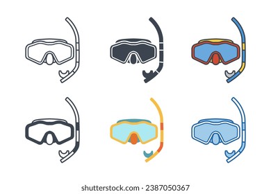 Scuba Gear icon collection with different styles. diving suit icon symbol vector illustration isolated on white background