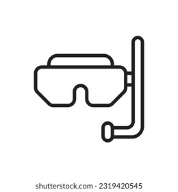 Scuba Glasses Outline Icon vector Illustration