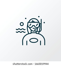 Scuba icon line symbol. Premium quality isolated diver woman element in trendy style.