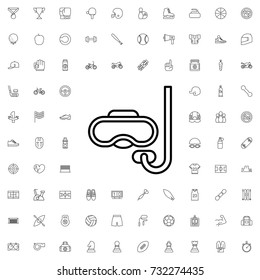 Scuba icon. set of outline sport icons.