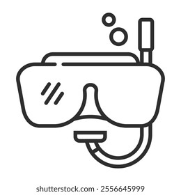 Scuba icon, Summer game outline icon, editable vector illustration and transparent graphic element. Isolated on white background