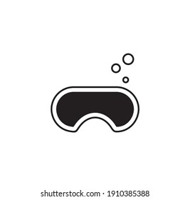 scuba icon vector isolated on white. diving goggles equipments