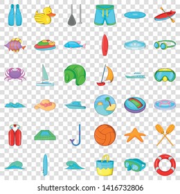 Scuba icons set. Cartoon style of 36 scuba vector icons for web for any design