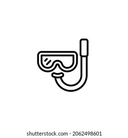 Scuba Line Icon, Vector Template