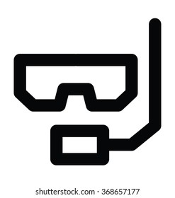 Scuba Mask Bold Line Vector Icon