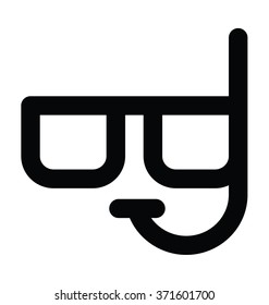Scuba Mask Bold Line Vector Icon