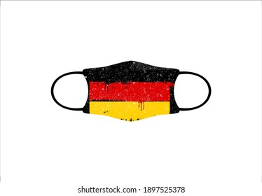 Scuba Mask Germany Flag Paint Brush Grungy Vector