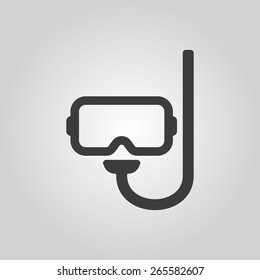 The scuba mask icon. Diving symbol. Flat Vector illustration