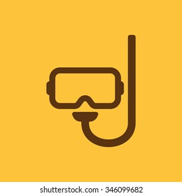 The scuba mask icon. Diving symbol. Flat Vector illustration