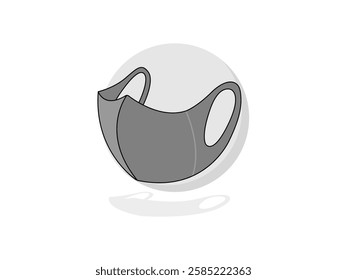 Scuba mask illustration design, simple and elastic fashion cloth mask and comfortable to use, protection from dust and pollution, realistic vector floating on a circle background