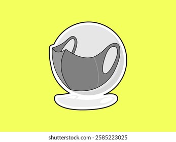Scuba mask illustration design, simple and elastic fashion cloth mask and comfortable to use, protection from dust and pollution, realistic vector sticker style with black outline