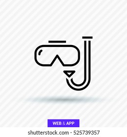 Scuba mask isolated minimal single flat linear icon for application and info-graphic. Diving line vector icon for websites and mobile minimalistic flat design.