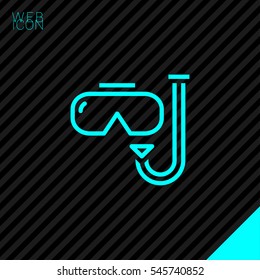 Scuba mask isolated minimal single flat linear icon for application and info-graphic. Diving line vector icon for websites and mobile minimalistic flat design.