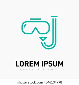 Scuba mask isolated minimal single flat linear icon for application and info-graphic. Diving line vector icon for websites and mobile minimalistic flat design.