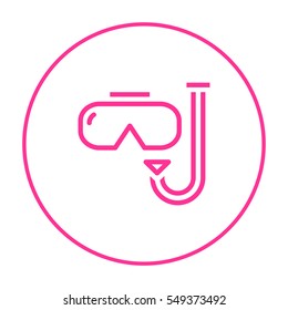 Scuba mask isolated minimal single flat linear icon for application and info-graphic. Diving line vector icon for websites and mobile minimalistic flat design.