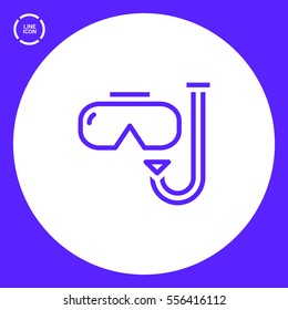 Scuba mask isolated minimal single flat linear icon for application and info-graphic. Diving line vector icon for websites and mobile minimalistic flat design.