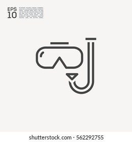 Scuba mask isolated minimal single flat linear icon for application and info-graphic. Diving line vector icon for websites and mobile minimalistic flat design.