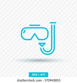 Scuba mask isolated minimal single flat linear icon for application and info-graphic. Diving line vector icon for websites and mobile minimalistic flat design.