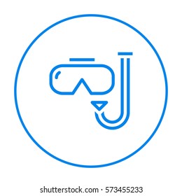 Scuba mask isolated minimal single flat linear icon for application and info-graphic. Diving line vector icon for websites and mobile minimalistic flat design.