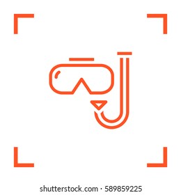 Scuba mask isolated minimal single flat linear icon for application and info-graphic. Diving line vector icon for websites and mobile minimalistic flat design.