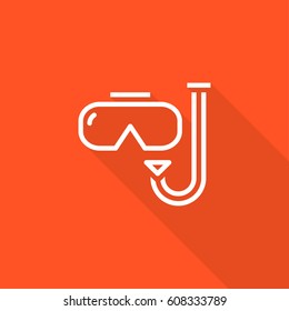 Scuba mask isolated minimal single flat linear icon for application and info-graphic. Diving line vector icon for websites and mobile minimalistic flat design.