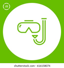 Scuba mask isolated minimal single flat linear icon for application and info-graphic. Diving line vector icon for websites and mobile minimalistic flat design.