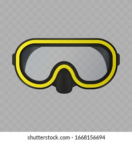 Scuba mask isolated on white background. Realistic snorkeling mask. Vector illustration