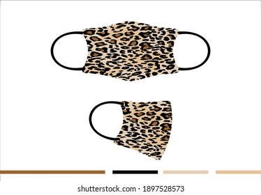 Scuba Mask Medical Leopard pattern background vector