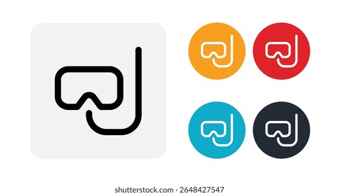 Scuba mask outline icon illustration isolated vector sign symbol