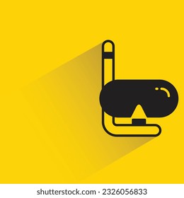 scuba mask with shadow on yellow background