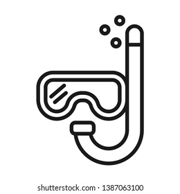 The scuba mask. Simple line icon. Isolate on white background.