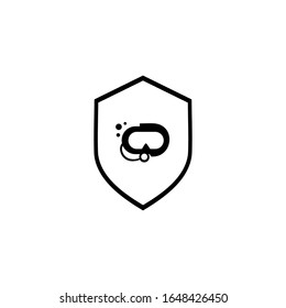 scuba mask and snorkel isolated on white background. Logo for buttons, websites, mobile apps and other design needs.