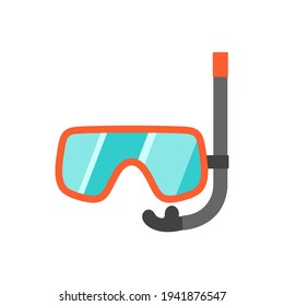 Scuba mask and snorkel isolated on white background. Vector illustration.