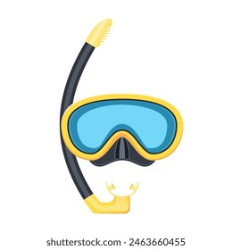 scuba mask and snorkel isolated on white background, Vector illustration in flat style