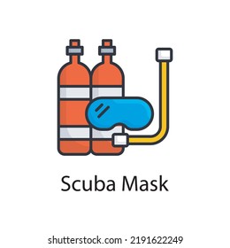 Scuba Mask vector filled outline Icon Design illustration. Miscellaneous Symbol on White background EPS 10 File