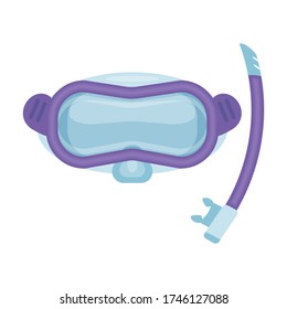 Scuba mask vector icon.Cartoon vector icon isolated on white background scuba mask.