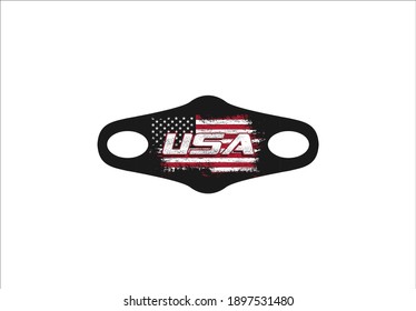 Scuba Mask Vector USA Grunge Flag