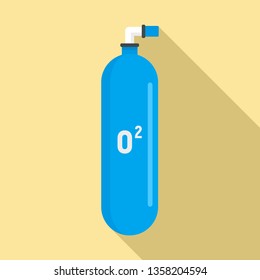 Scuba Oxygen Tank Icon. Flat Illustration Of Scuba Oxygen Tank Vector Icon For Web Design