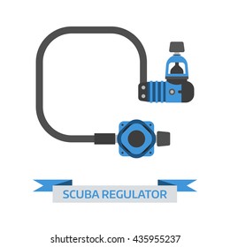 Scuba regulator vector icon. Diving equipment single element.